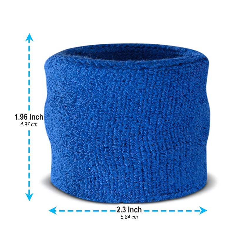 Suddora Wrist Sweatbands, Absorbent and Breathable Thick Cotton Bands for Working Out, Gymnastics, Basketball, Tennis, and Football, Multiuse Wristbands for Costumes and Cosplay, Blue - Image 3